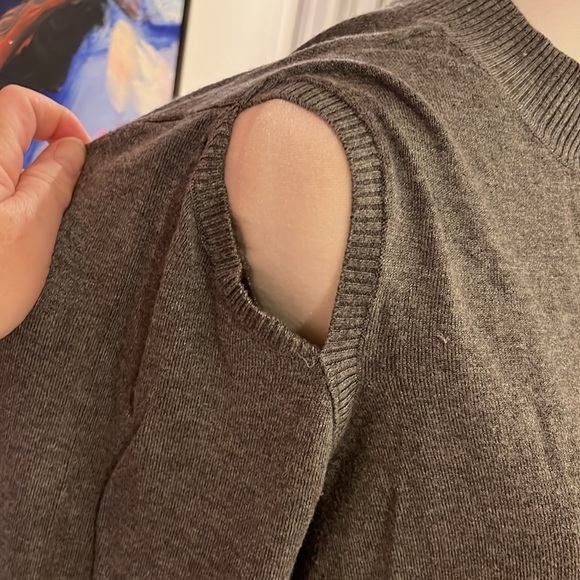 Like new! Dark grey Kensie cold-shoulder sweater. From Nordstrom, size XL. - Picture 2 of 6
